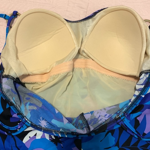 Maxine of Hollywood size 14 FLORAL slimming skirted swimsuit maillot dress EUC - Picture 9 of 10